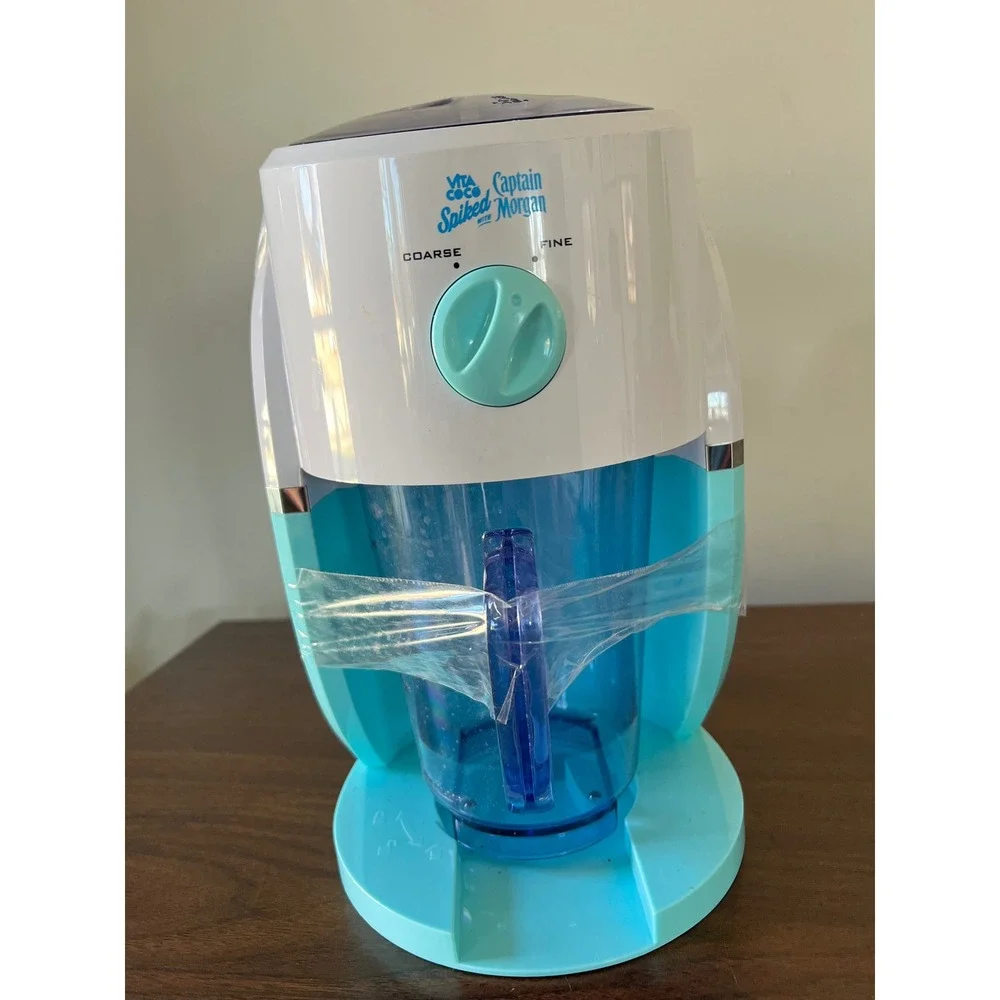Captain Morgan Vita Coco Spiked Shaved Ice Machine Electric Snow Cone Maker Teal